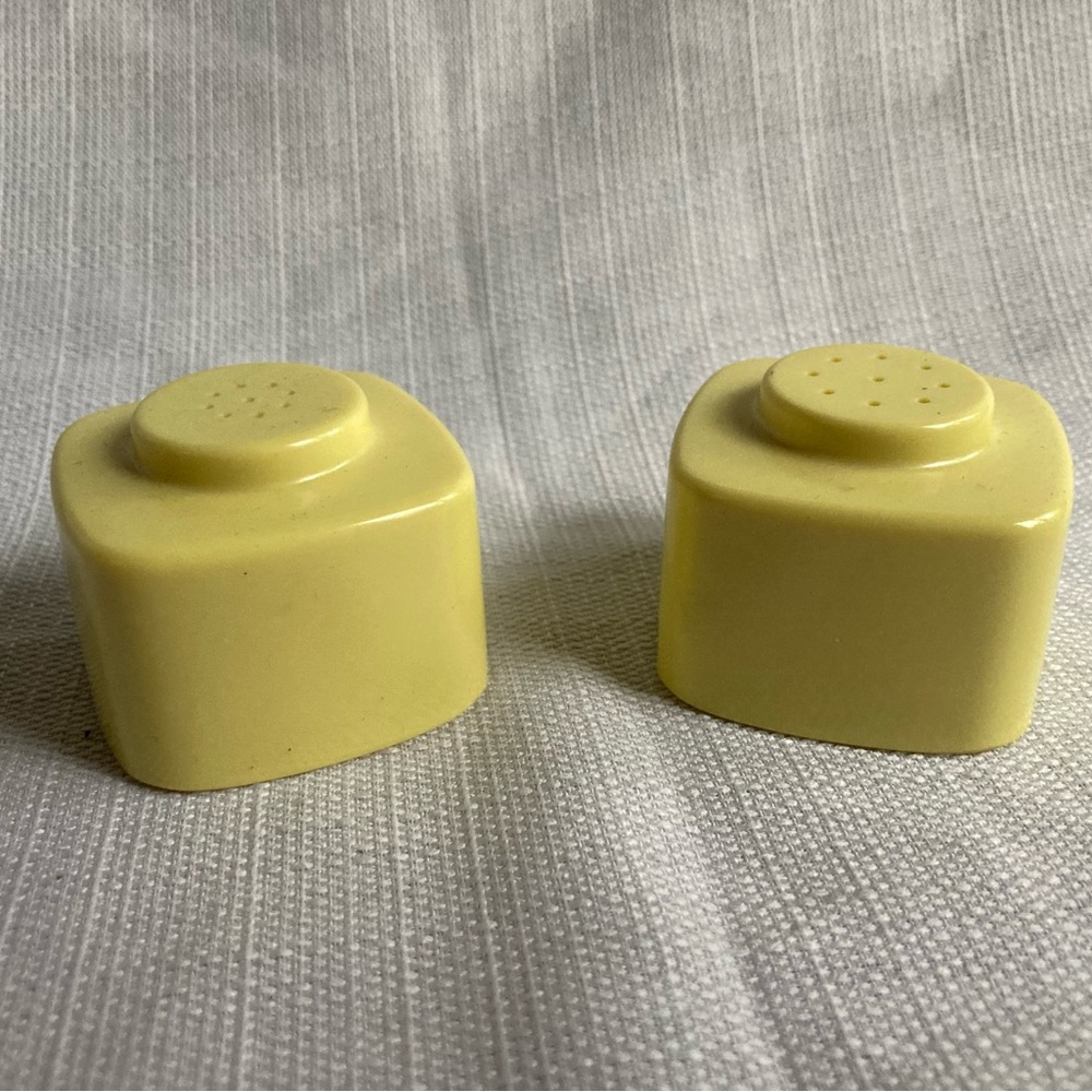 Mid-Century Yellow Melamine Salt & Pepper Shakers!